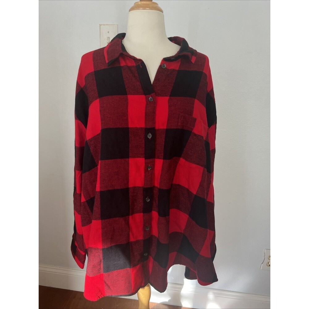 Old Navy Mens Buffalo Plaid Checkerboard Flannel‎ Shirt XXL